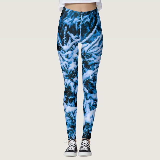 Leggings Forêt de Noël blanche (Devant)
