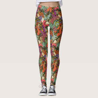 Leggings forêt de salamandres maximaliste