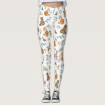 Leggings Forêt Fable Bois Animaux Motif de verdure<br><div class="desc">Ce design adorable appartient à notre collection FOREST FABLE. Il présente notre illustration originale de l'aquarelle représentant des animaux de la forêt capricieuse et d'élégants feuilles de la verdure de l'aquarelle.</div>