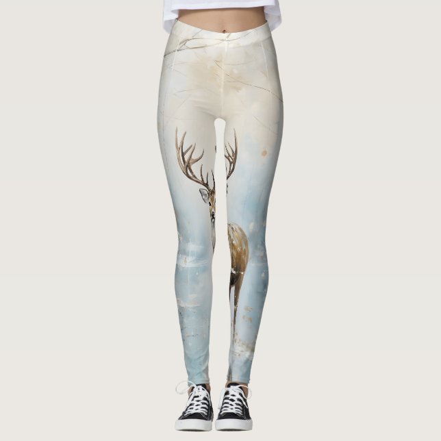 Leggings Forêt givre Cerf (Devant)