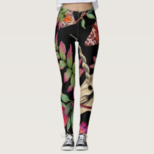 Leggings Forêt magique Unicorn Motif foncé.