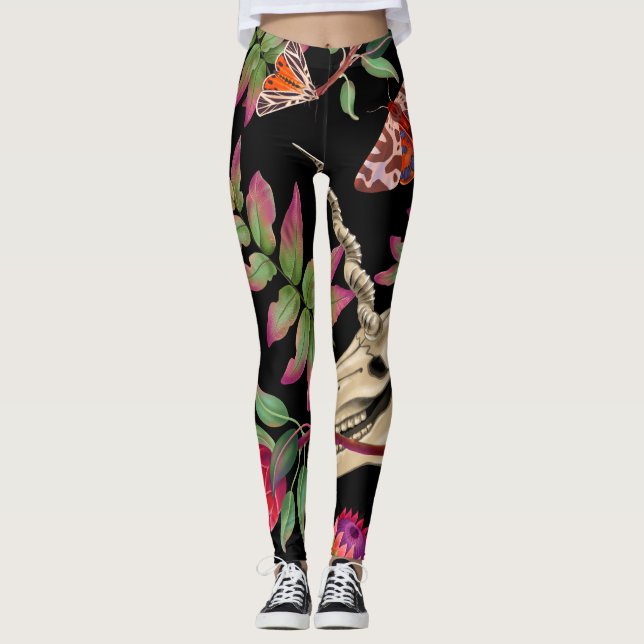 Leggings Forêt magique Unicorn Motif foncé. (Devant)