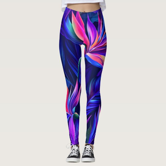 Leggings Forêt tropicale de minuit (Devant)