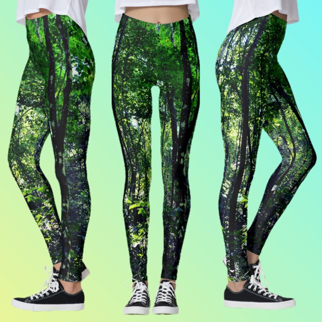 Leggings Forêt Verte Photographie de la Nature (Créateur téléchargé)