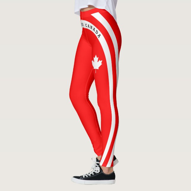 Leggings FOREVER CANADA (érable blanc sur rouge) (Gauche)