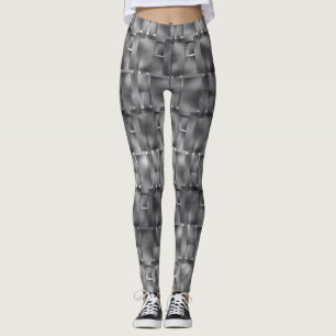 Leggings Formats rectangulaires de couleur grise et taches 