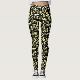 Leggings Formes Abstraites 180318 - Or brillant