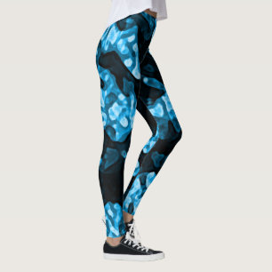 Leggings Formes Abstraites dynamiques Bleues Fraîches