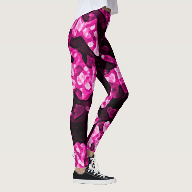 Leggings Formes Abstraites Hot Rose Et Black Girly (Droite)