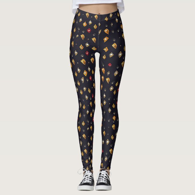 Leggings Formes Abstraites Motif foncé (Devant)