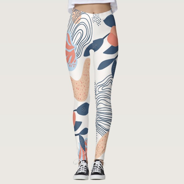 Leggings Formes Abstraites nature Motif sans couture (Devant)