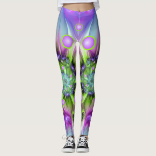Leggings Formes arrondies de spirale colorées Art fractal A