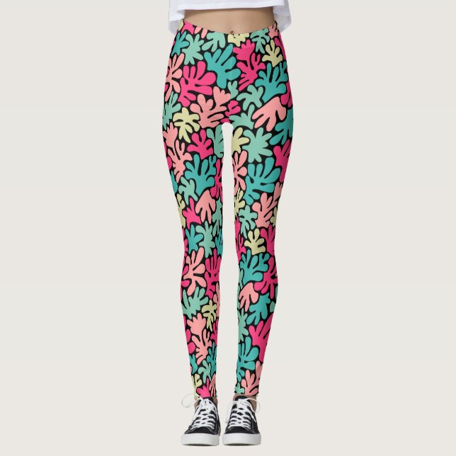 Leggings Formes biologiques Abstrait 240822 - Couleurs sur  (Devant)