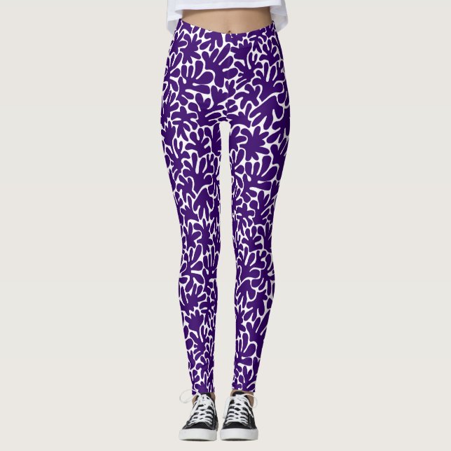Leggings Formes biologiques Abstrait 240822 - Violet profon (Devant)