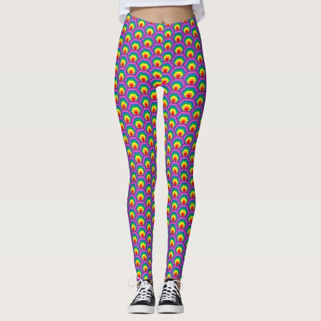 Leggings Formes colorées Abstraites (Devant)