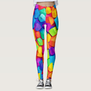 Leggings Formes de cristal colorées Art