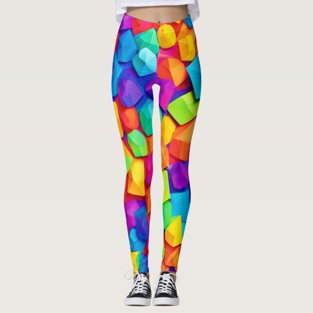 Leggings Formes de cristal colorées Art (Devant)