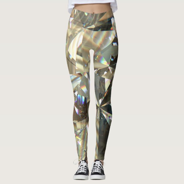 Leggings Formes diamant triangulaire : texture stratifiée. (Devant)