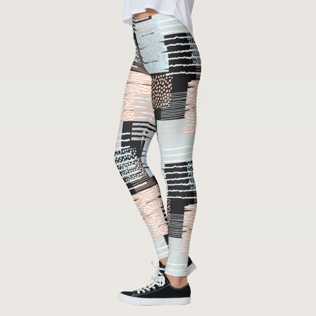 Leggings Formes et bandes géométriques (Gauche)