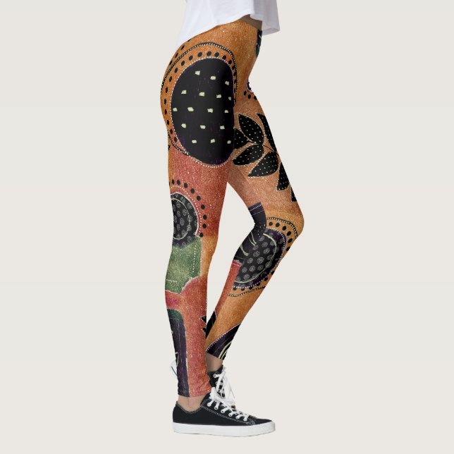 Leggings Formes et feuilles de cercles géométriques abstrai (Droite)