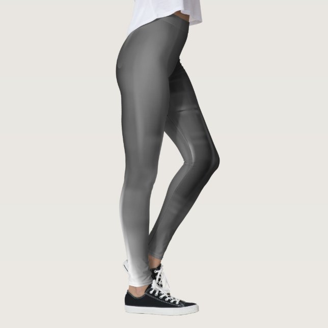 Leggings Formes fuyantes noires et blanches contrastées (Droite)