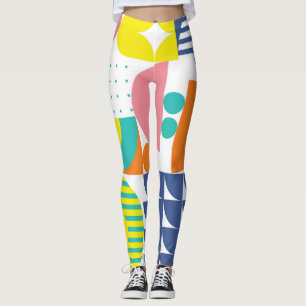 Leggings Formes géométriques Abstraites, Vintages modernes.
