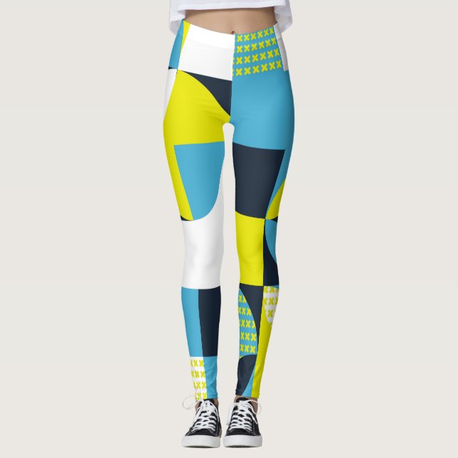 Leggings Formes géométriques, arrière - plan abstrait color (Devant)