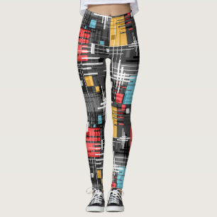 Leggings formes géométriques modernes Abstraites rayées
