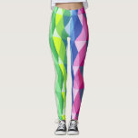 Leggings Formes géométriques modernes Motif arc-en-ciel<br><div class="desc">Combinez confort et style avec ces colorés Abstraits Géométrique Rainbow Prism Leggings Art.</div>