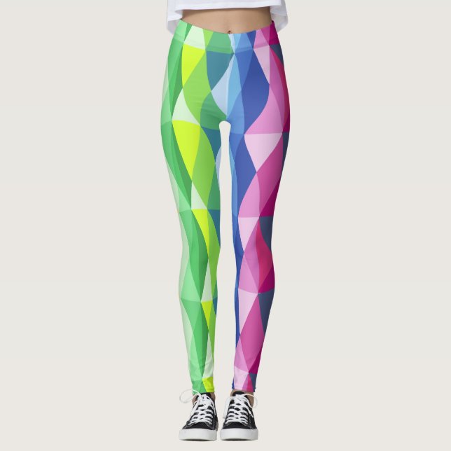 Leggings Formes géométriques modernes Motif arc-en-ciel (Devant)