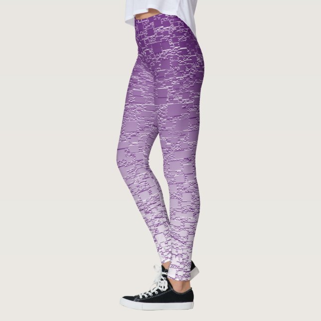 Leggings Formes géométriques Ombre violet Mini carreaux (Gauche)