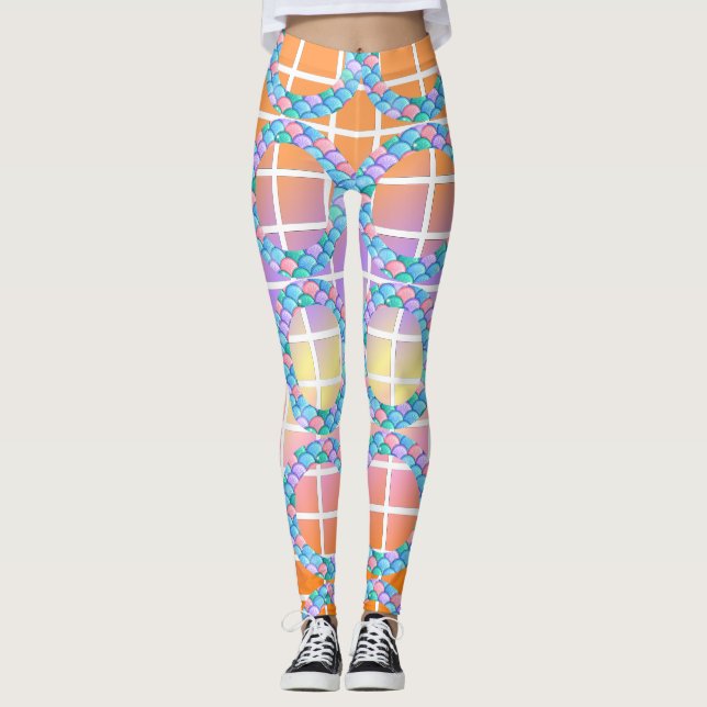 Leggings Formes géométriques peau de poisson Poisson de lég (Devant)