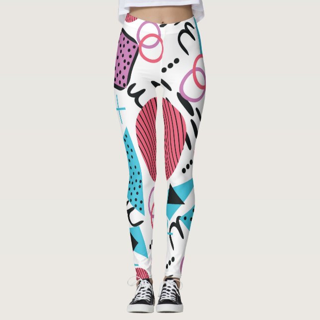 Leggings Formes géométriques rétro funky (Devant)
