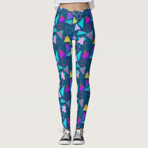 Leggings Formes géométriques Style Vintage Motif 01x4 DBlue