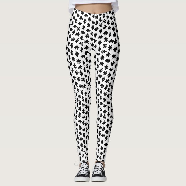 Leggings Formes morphiques 120322 - Noir sur blanc (Devant)