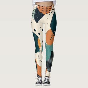 Leggings Formes organiques abstraites futuristes bleu marin