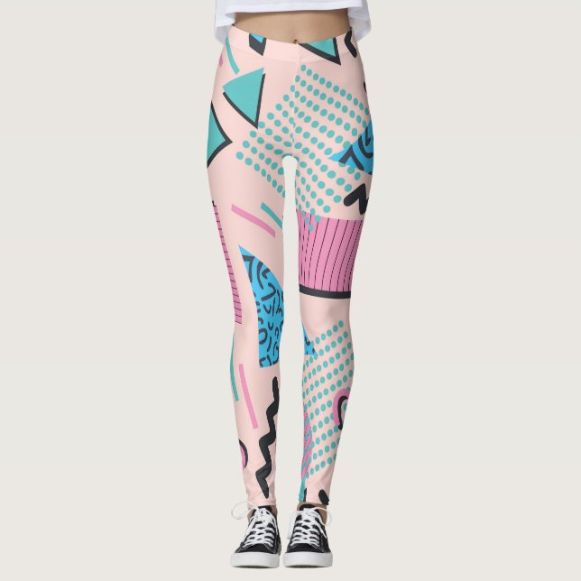 Leggings Formes Pastel Chic Retro (Devant)