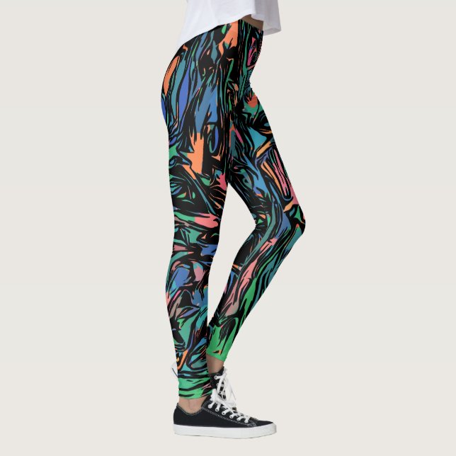 Leggings Fou coloré Abstrait Motif Graffitti (Droite)