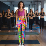 Leggings fou coloré motif art moderne<br><div class="desc">Amusant design d'art moderne motif fou. Formes géométriques de toutes les couleurs et tailles.</div>