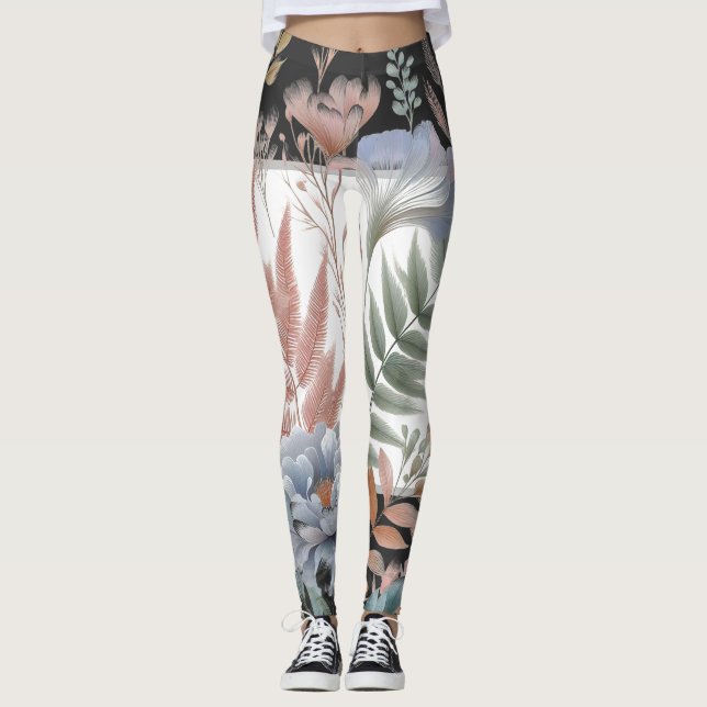 Leggings foune feuille artisticpastel pimel (Devant)