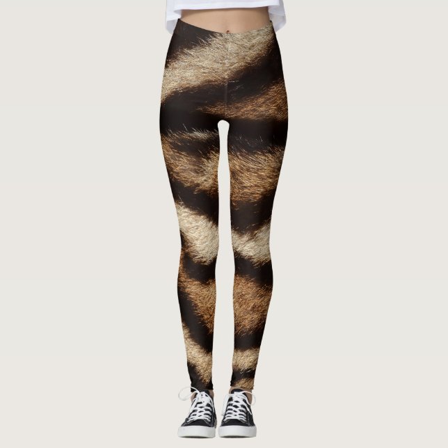Leggings Fourrure de léopard nuageuse, motif exotique. (Devant)