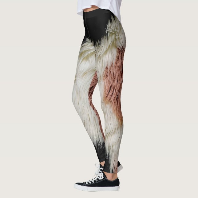 Leggings Fourrure fausse abstraite imprimée vache - Pastel  (Gauche)