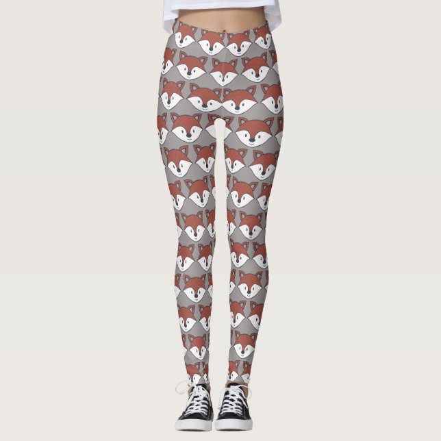 Leggings Fox mignon/guêtres rusées de motif (Devant)