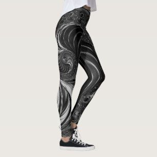 Leggings Fractal Black Metal Nautilus