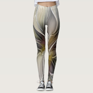 Leggings Fractal floral, fleur de fantaisie aux couleurs de