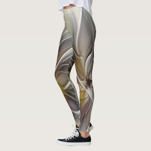 Leggings Fractal floral, fleur de fantaisie aux couleurs de