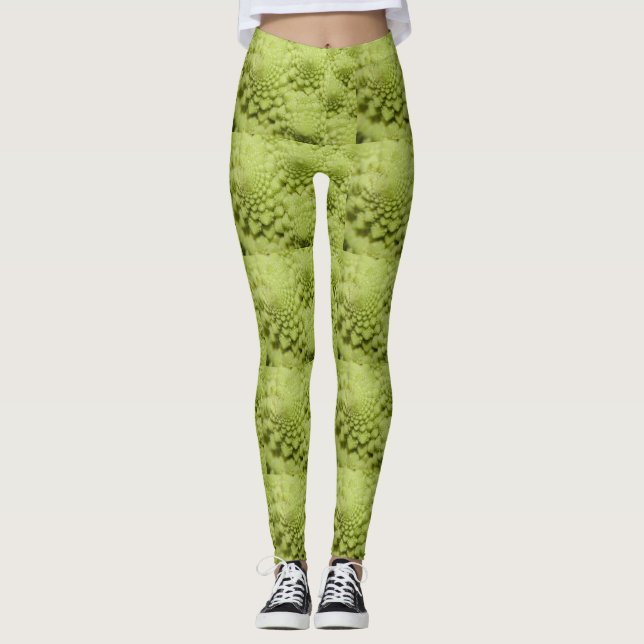 Leggings Fractale de chou vert (Devant)