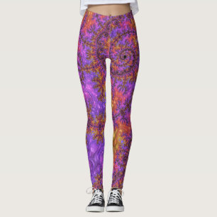 Leggings Fractale en spirale coloré funky tripant vibrant