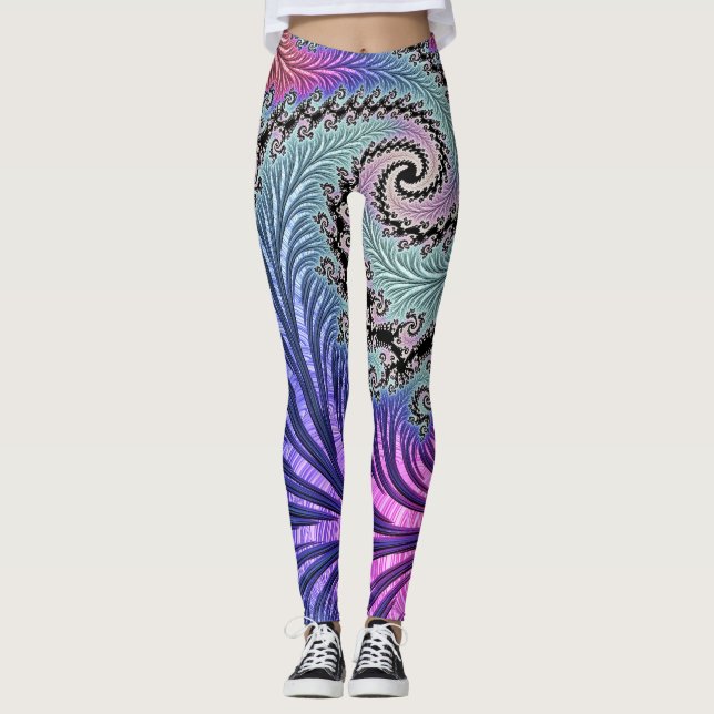 Leggings Fractale en spirale funky (Devant)