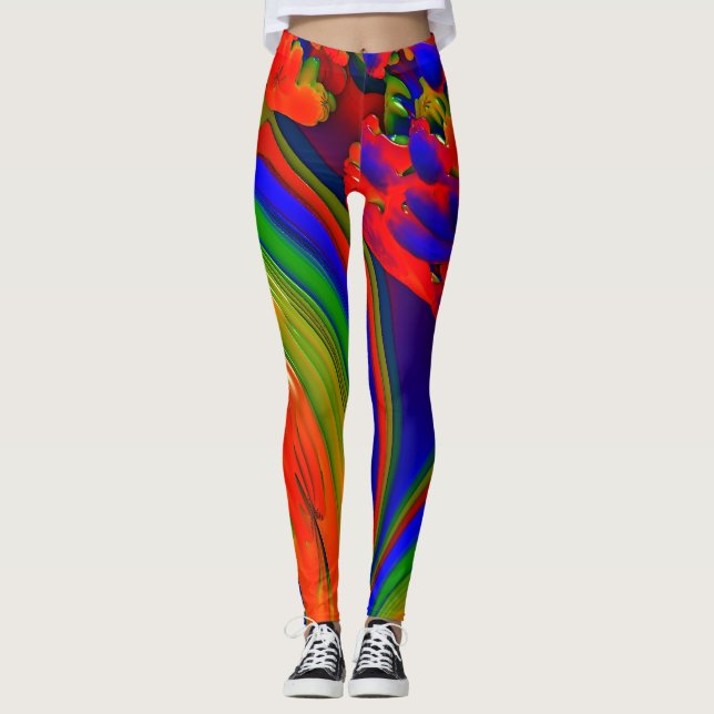 Leggings Fractale multicolore brillant (Devant)